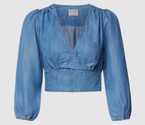 Cropped Jeansbluse aus Lyocell
