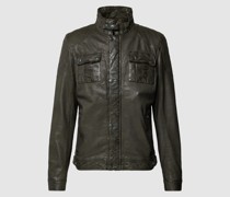 Lederjacke mit Stehkragen