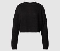 Cropped Strickpullover mit Strukturmuster Modell 'MALAVI'