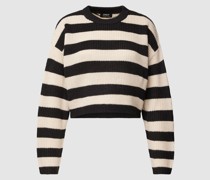 Cropped Strickpullover mit Streifenmuster Modell 'MALAVI'