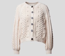 Strickjacke mit Zopfmuster
