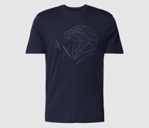 T-Shirt mit Label-Motiv-Stitching