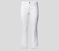 Verkürzte Mid Rise Bootcut Jeans