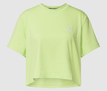Cropped T-Shirt mit Label-Stitching