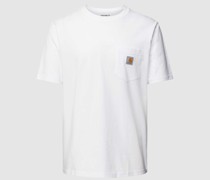 T-Shirt mit Label-Patch Modell 'POCKET'