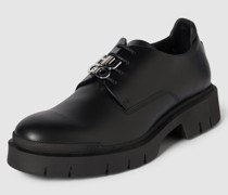 Derby-Schuhe aus Leder mit Label-Applikation Modell 'Denzel'