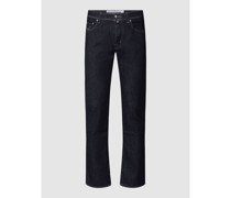 Straight Fit Jeans mit Label-Patch