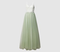 Abendkleid mit Kontrastbesatz