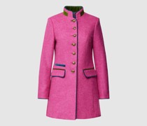 Longblazer mit Stehkragen und Pattentaschen