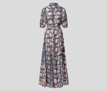 Seidenkleid mit floralem Allover-Muster