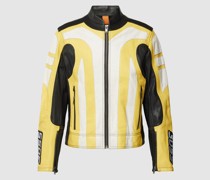 Leder Jacke mit Color-Blocking-Design Modell 'Jocas'