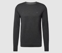 Strickpullover mit Logo-Stitching
