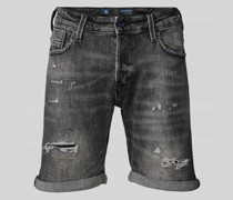 Regular Fit Jeansshorts im Used-Look