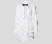 Knielanges Kleid in Wickel-Optik