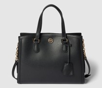 Handtasche aus Leder mit Label-Applikation Modell 'CHANTAL'
