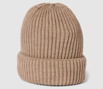Beanie mit Umschlag aus Schurwoll-Mix