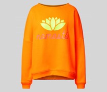 Sweatshirt mit Statement-Print Modell 'Namaste' in orange