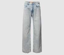 Jeans im Used-Look mit Strasssteinbesatz