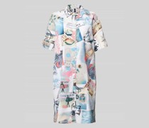 Knielanges Kleid mit Allover-Motiv-Print