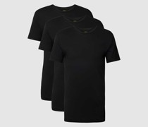 T-Shirt Set mit Label-Stitching Modell 'Crew'