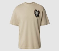 T-Shirt mit Motiv-Stitching Modell 'NIGHT FLOWER'