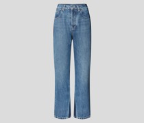Mid Waist Straight Fit Jeans