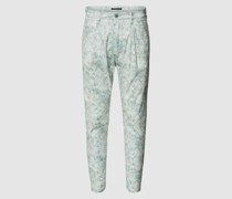Bundfaltenhose mit Allover-Muster