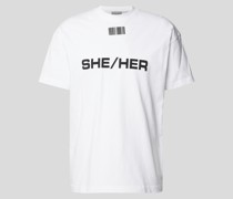 T-Shirt mit Statement- und Motiv-Print