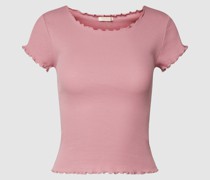T-Shirt mit Muschelsaum