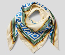 Seidenschal mit Label-Print