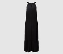 Midikleid aus Viskose mit Schlüsselloch-Ausschnitt