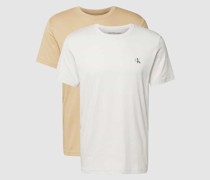 Regular Fit T-Shirt mit Logo-Print im 2er-Pack