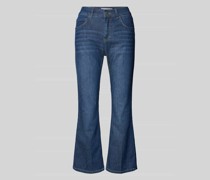 Cropped Jeans in unifarbenem Design Modell 'Leni'