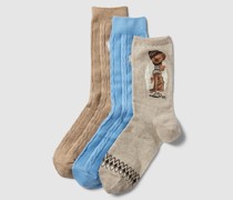 Socken mit elastischen Rippenbündchen im 3er-Pack