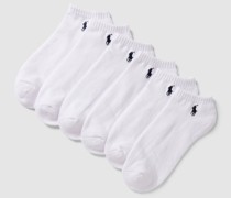 Sneakersocken mit Label-Stitching im 6er-Pack