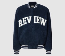 College-Jacke in Teddyfell-Optik
