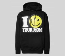 Hoodie mit Label-Stitching Modell 'SMILEY YOUR MOM'