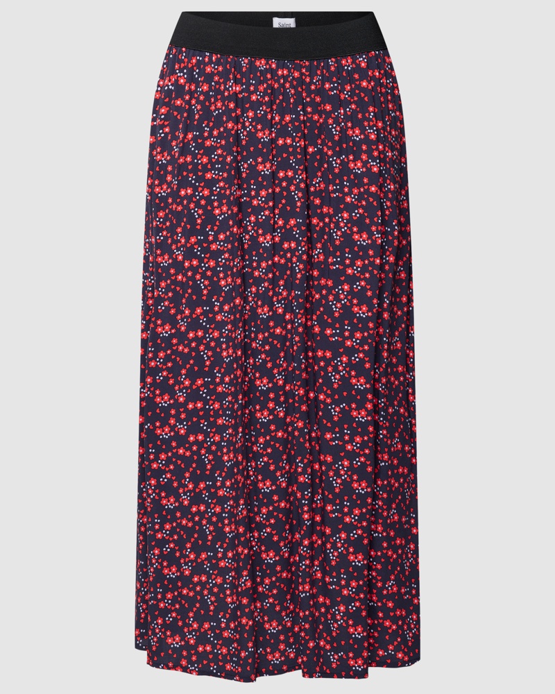Saint Tropez Damen Midirock mit floralem Allover-Muster Modell 'Inka'