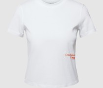 T-Shirt mit Label-Print