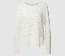 Strickpullover mit Paillettenbesatz