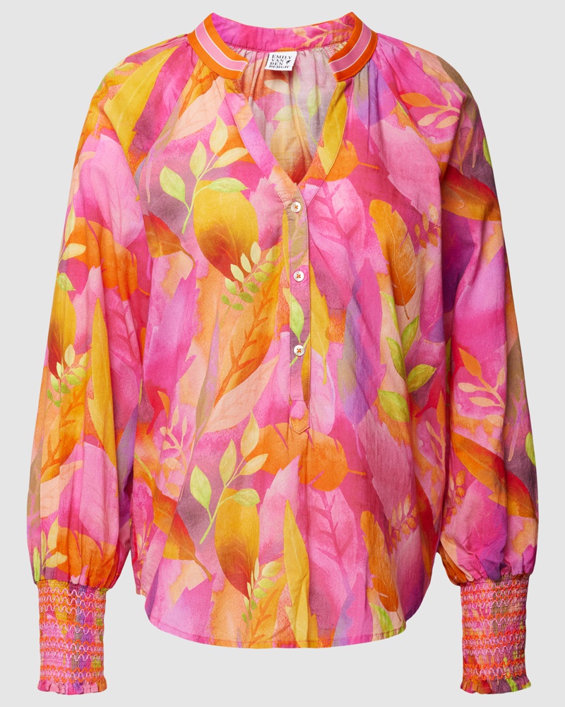 Emily van den Bergh Damen Bluse mit Allover-Print