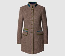 Longblazer mit Stehkragen und Pattentaschen