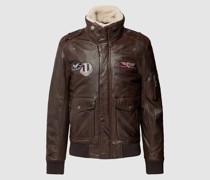 Lederjacke aus echtem Leder mit Label-Patches Modell 'CRUISE'