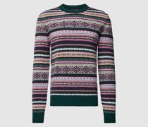 Strickpullover aus Lammwolle mit Allover-Muster