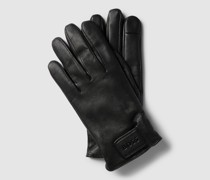 Handschuhe aus Lammleder mit Label-Prägung Modell 'Helkop'