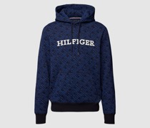 Hoodie mit Label-Stitching