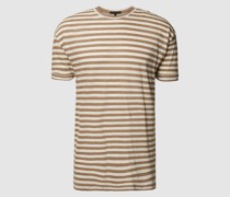 T-Shirt aus Baumwoll-Leinen-Mix mit Streifenmuster Modell 'Thilo'