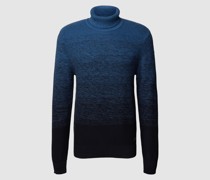 Rollkragenpullover in Two-Tone-Machart