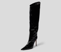 Kniehohe Stiefel in Glanz-Optik