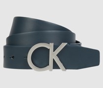 Ledergürtel mit Logo-Schließe
